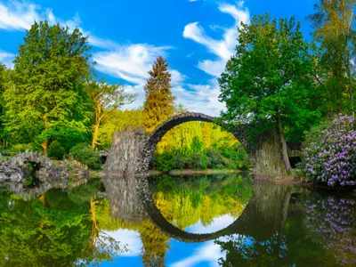 Spring in the rhododendron park in Kromlau, Germany